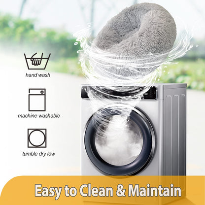 PetxDog Plush Donut Bed – Self-Warming & Calming for Pets