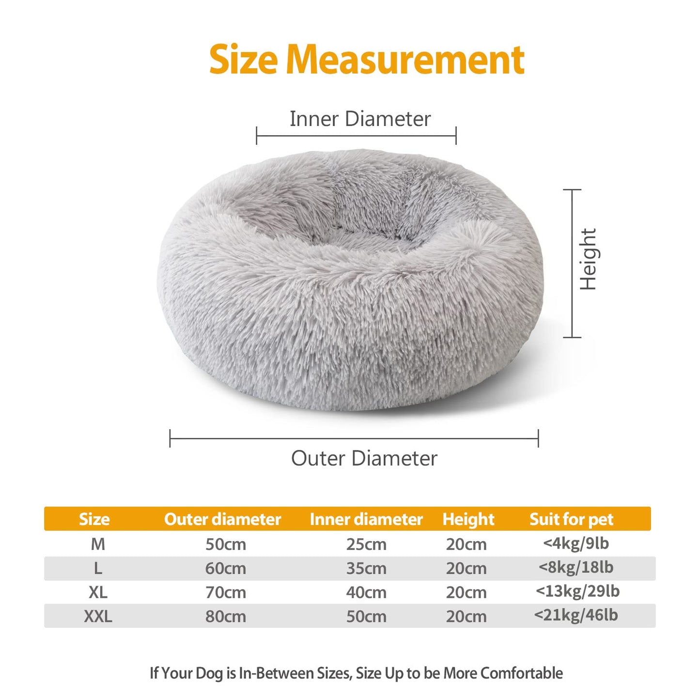 PetxDog Plush Donut Bed – Self-Warming & Calming for Pets