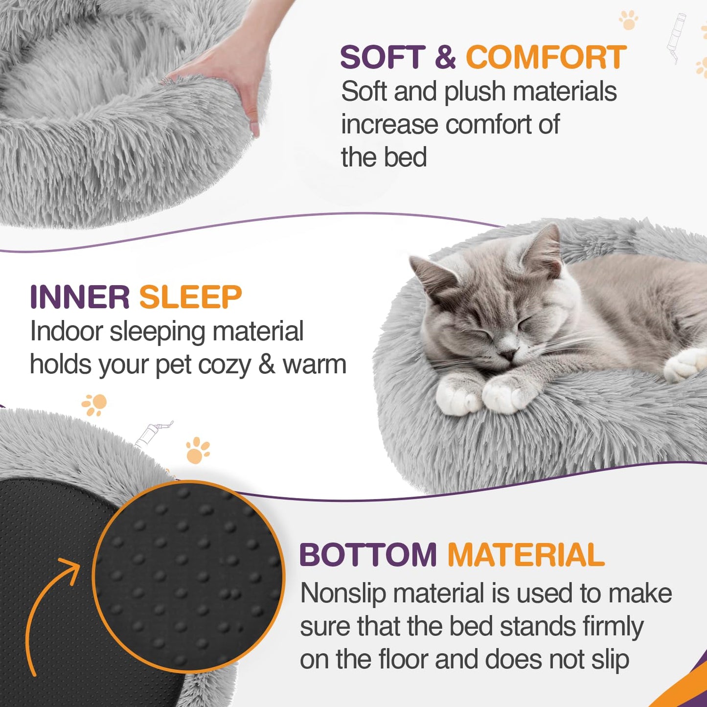 PetxDog Donut Bed for Cats & Dogs – Soft, Calming & Anti-Slip