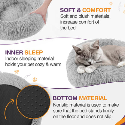 PetxDog Donut Bed for Cats & Dogs – Soft, Calming & Anti-Slip