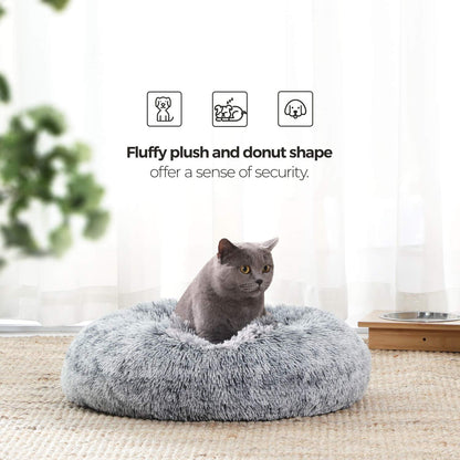 PetxDog Plush Donut Bed for Dogs & Cats – Washable & Calming