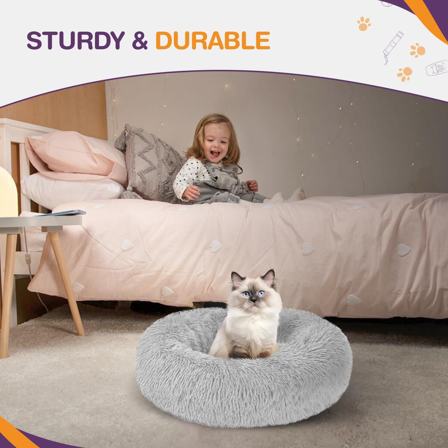 PetxDog Donut Bed for Cats & Dogs – Soft, Calming & Anti-Slip