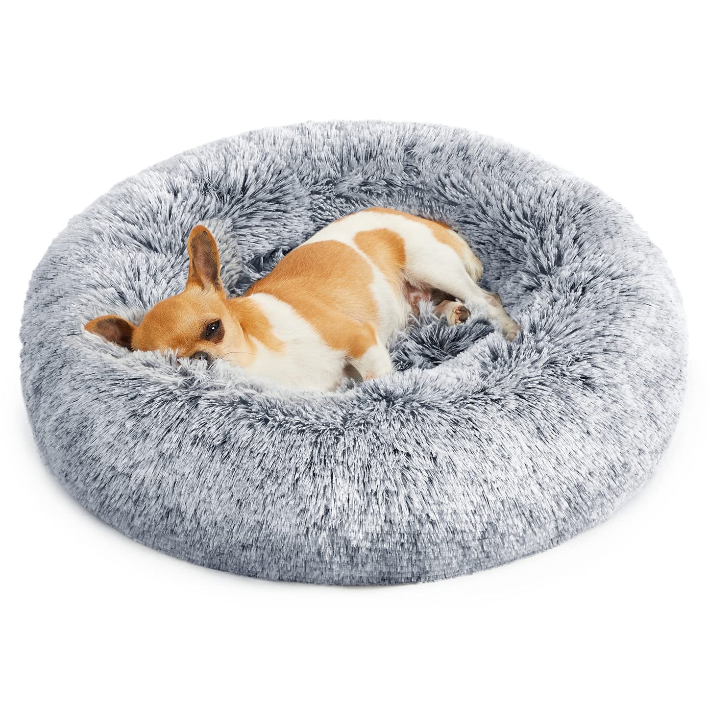 PetxDog Plush Donut Bed for Dogs & Cats – Washable & Calming