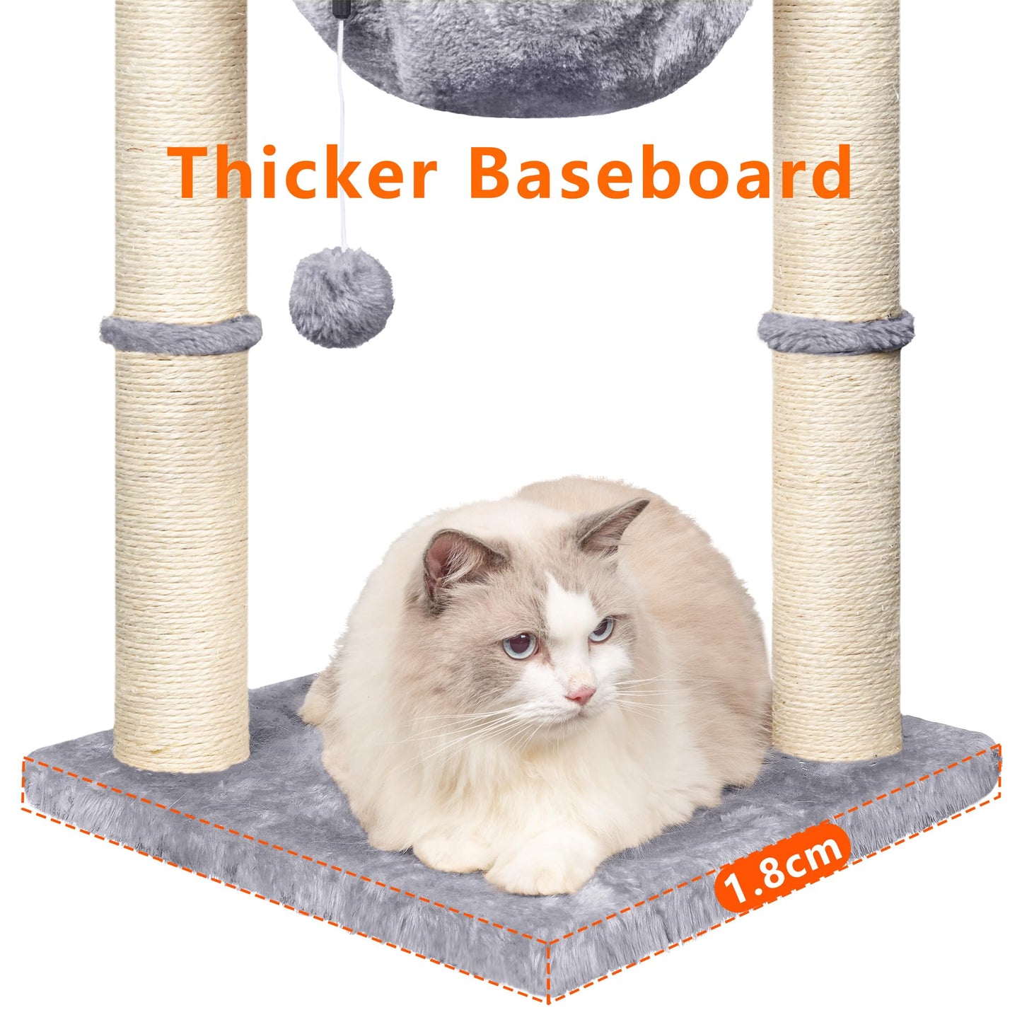 PetxDog Small Cat Tree – Scratching Post with Hammock & Toy