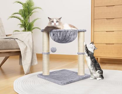 PetxDog Small Cat Tree – Scratching Post with Hammock & Toy
