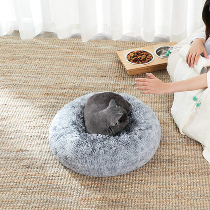 PetxDog Plush Donut Bed for Dogs & Cats – Washable & Calming